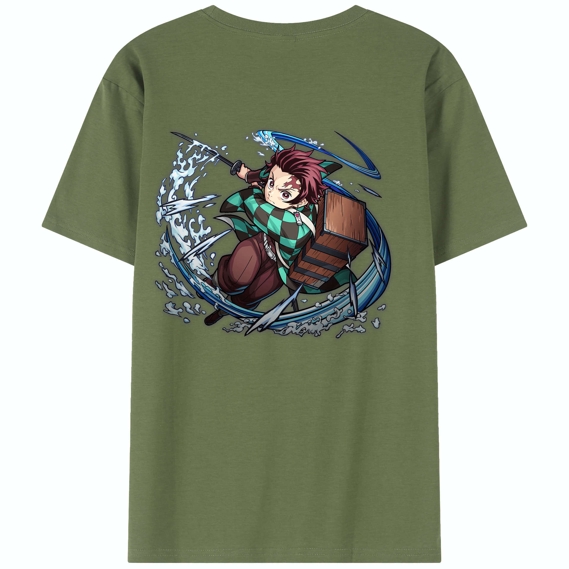 （画像用） 鬼滅の刃 竈門 炭治郎／かまど たんじろう Kamado Tanjirou 綿100％半袖Tシャツ（背面プリント）